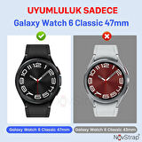 NovStrap Samsung Galaxy Watch 6 Classic 47mm ile Uyumlu Kılıf Camsız Kasa Koruyucu Sert PC