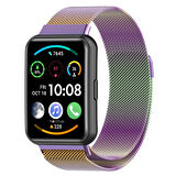 NovStrap Huawei Watch Fit 2 ile Uyumlu Kordon Kayış Metal Hasır Kordon