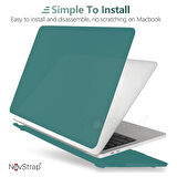 NovStrap Apple MacBook Pro 16 inç M1 M2 A2485 A2780 ile Uyumlu Kılıf Sert Rubber Mat Buzlu Kapak