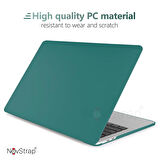 NovStrap Apple MacBook Pro 16 inç M1 M2 A2485 A2780 ile Uyumlu Kılıf Sert Rubber Mat Buzlu Kapak