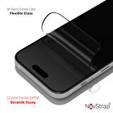NovStrap Apple iPhone 15 Plus ile Uyumlu Ekran Koruyucu Parlak Şeffaf Seramik Nano Esnek Cam