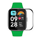 NovStrap Xiaomi Redmi Watch 3 Active ile Uyumlu Ekran Koruyucu Nano Esnek Cam Tam Kaplayan PPM