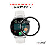 NovStrap Huawei Watch 4 ile Uyumlu Ekran Koruyucu Nano Esnek Cam Tam Kaplayan PPMA