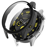 NovStrap Huawei Watch GT4 46mm ile Uyumlu Ekran Koruyucu Cam ve Kasa Koruyucu Kılıf Sert PC