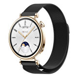 NovStrap Huawei Watch GT4 41mm ile Uyumlu Kordon (18mm Pimli) Mıknatıslı Metal Hasır Kordon Kayış