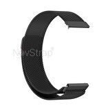 NovStrap Huawei Watch GT4 41mm ile Uyumlu Kordon (18mm Pimli) Mıknatıslı Metal Hasır Kordon Kayış
