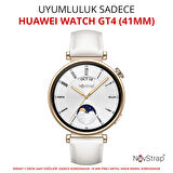 NovStrap Huawei Watch GT4 41mm ile Uyumlu Kordon (18mm Pimli) Mıknatıslı Metal Hasır Kordon Kayış