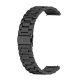 NovStrap Huawei Watch GT4 41mm ile Uyumlu Kordon (18mm Pimli) Çelik Metal Kordon Kayış