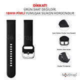 NovStrap Huawei Watch GT4 41mm ile Uyumlu Kordon (18mm Pimli) Yumuşak Jel Silikon Kordon Kayış