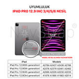 NovStrap Apple iPad Pro 12.9 4/5/6 Nesil ile Uyumlu Mıknatıslı Tak Çıkar Paper Like Ekran Koruyucu