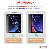 NovStrap Samsung Galaxy Tab S9 Fe Sm-X510 ile Uyumlu Mıknatıslı Tak Çıkar Paper Like Ekran Koruyucu