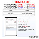 NovStrap Samsung Galaxy Tab S8 X700-S7 T870 ile Uyumlu Mıknatıslı TakÇıkar Paper Like Ekran Koruyucu