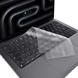 NovStrap Apple Macbook Pro M3 16 inç A2991 ile Uyumlu Türkçe Q Klavye Şeffaf Klavye Koruyucu Kılıf