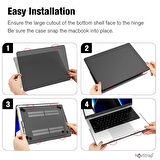 NovStrap Apple Macbook Pro 14 inç M3/M3 Pro/M3 Max A2992 A2918 ile Uyumlu Kılıf Sert Mat Buzlu Kapak