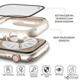 NovStrap Apple Watch 4/5/6/Se Seri 44mm ile Uyumlu Starlight Yıldız Işığı Ekran Kasa Koruyucu Kapak