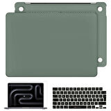 NovStrap Apple Macbook Pro 16 inç M3 A2991 ile Uyumlu Mat Buzlu Kılıf + Siyah Klavye Kılıfı + Film