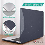 NovStrap Apple Macbook Pro 16 inç M3/M3 Pro/M3 Max A2991 ile Uyumlu Parlak Simli Kılıf Sert Glitter