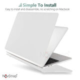 NovStrap Apple Macbook Air 15 inç A2941 ile Uyumlu Mat Buzlu Kılıf + Siyah Klavye Kılıfı + Film