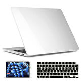 NovStrap Apple Macbook Air 15 inç A2941 ile Uyumlu Kristal Parlak Kılıf + Siyah Klavye Kılıfı +Film