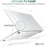 NovStrap Apple Macbook Air 15 inç A2941 ile Uyumlu Kristal Parlak Kılıf + Siyah Klavye Kılıfı +Film