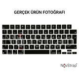 NovStrap Apple Macbook Pro 14 inç M1 M2 A2442 A2779 ile Uyumlu Simli Kılıf+Siyah Klavye Kılıfı+Film