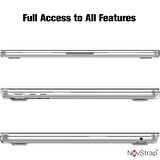 NovStrap Apple Macbook Air M3 Çip 2024 13.6 inç A3113 ile Uyumlu Kılıf Sert Parlak Koruma Kapak