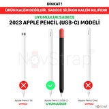 NovStrap Apple Pencil Usb-C ile Uyumlu Kılıf Apple Pencil Usb C Silikon Koruma Kılıfı