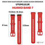 NovStrap Huawei Band 7 ile Uyumlu Kordon Tam Uyumlu Pimli Liquid Silikon Kordon Kayış