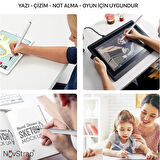 NovStrap TCL Tab 10L/Nxtpaper/10/10S/7L/7 Lite/Tabmax ile Uyumlu 3in1 Dokunmatik Tablet Kalemi