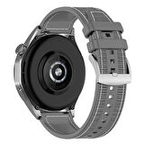 NovStrap Huawei Watch 3/4/Pro/Buds/Ultimate ile Uyumlu Kordon (22mm) New Lansman Silikon Kumaş Kayış