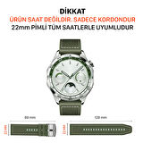 NovStrap Huawei Watch 3/4/Pro/Buds/Ultimate ile Uyumlu Kordon (22mm) New Lansman Silikon Kumaş Kayış