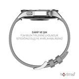 NovStrap Samsung Galaxy Watch 3 45mm/Gear S3/R800 ile Uyumlu Kordon 22mm Lansman Silikon Kumaş Kayış