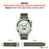 NovStrap Huawei Watch Gt2-Gt3 Elegant 42mm/Gt3 Pro 43mm Seramik ile Uyumlu Kordon 20mm Lansman Kumaş