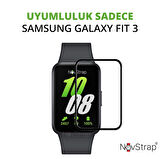 NovStrap Samsung Galaxy Fit3 ile Uyumlu Ekran Koruyucu Nano Esnek Cam Tam Kaplayan PPM