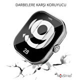 NovStrap Xiaomi Redmi Watch 4 ile Uyumlu Ekran Koruyucu Temperli Cam ve Kasa Koruyucu Kılıf Sert Pc