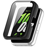 NovStrap Samsung Galaxy Fit3 ile Uyumlu Ekran Koruyucu Temperli Cam ve Kasa Koruyucu Kılıf Sert Pc