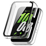 NovStrap Samsung Galaxy Fit3 ile Uyumlu Ekran Koruyucu Temperli Cam ve Kasa Koruyucu Kılıf Sert Pc