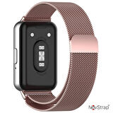 NovStrap Samsung Galaxy Fit 3 ile Uyumlu Kordon Mıknatıslı Metal Hasır Kordon Kayış