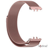 NovStrap Samsung Galaxy Fit 3 ile Uyumlu Kordon Mıknatıslı Metal Hasır Kordon Kayış