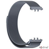 NovStrap Samsung Galaxy Fit 3 ile Uyumlu Kordon Mıknatıslı Metal Hasır Kordon Kayış