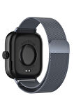 NovStrap Xiaomi Redmi Watch 4 ile Uyumlu Kordon Mıknatıslı Metal Hasır Kordon Kayış