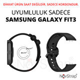 NovStrap Samsung Galaxy Fit 3 ile Uyumlu Kordon Kayış Yumuşak Silikon Klasik Kordon