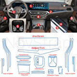 NovStrap Bmw 320i G20 Lci 2023-2024 İle Uyumlu Trim Ekran Koruyucu Film Şeffaf Araç İçi Ppf Kaplama