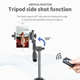 NovStrap 5208 Tripod 125 cm Bluetooth Kumandalı Alüminyum Kamera Fotoğraf Makinesi Telefon Tutucu