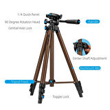 NovStrap 3130 Tripod 124 cm Profesyonel Alüminyum Kamera Fotoğraf Makinesi Cep Telefon Tutucu Tripod