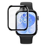 NovStrap Huawei Watch Fit 3 ile Uyumlu Ekran Koruyucu Nano Esnek Cam Tam Kaplayan PPM