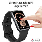 NovStrap Huawei Watch Fit 3 ile Uyumlu Ekran Koruyucu Nano Esnek Cam Tam Kaplayan PPM