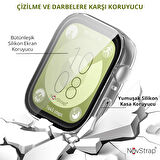 NovStrap Huawei Watch Fit 3 ile Uyumlu Ekran Koruyucu ve Kasa Koruyucu TPU Yumuşak Silikon Kılıf