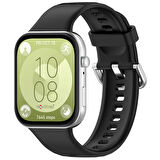 NovStrap Huawei Watch Fit 3 ile Uyumlu Kordon Tam Uyumlu Pimli Liquid Yumuşak Silikon Kordon Kayış