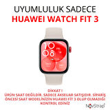 NovStrap Huawei Watch Fit 3 ile Uyumlu Kordon Tam Uyumlu Pimli Liquid Yumuşak Silikon Kordon Kayış